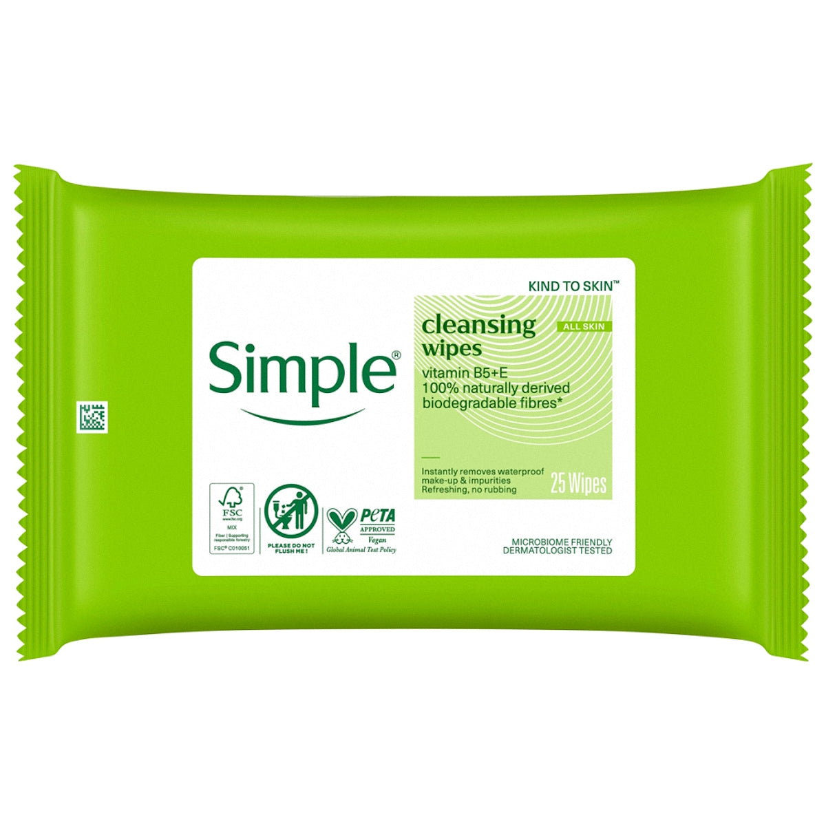 SIMPLE CLEANSING FACIAL WIPES 25'S (SENSITIVE SKIN)