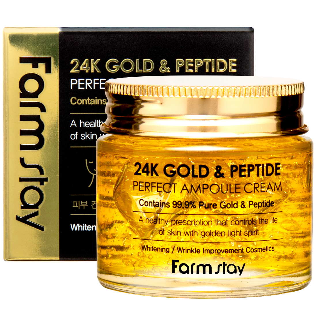 FARM STAY 24K GOLD & PEPTIDE PERFECT AMPOULE CREAM 80ML