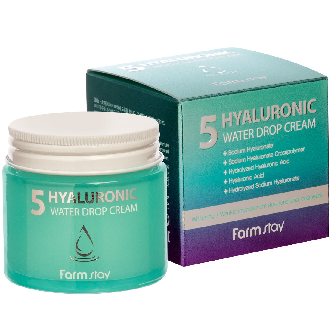 FARM STAY 5 HYALURONIC WATER DROP CREAM 80ML