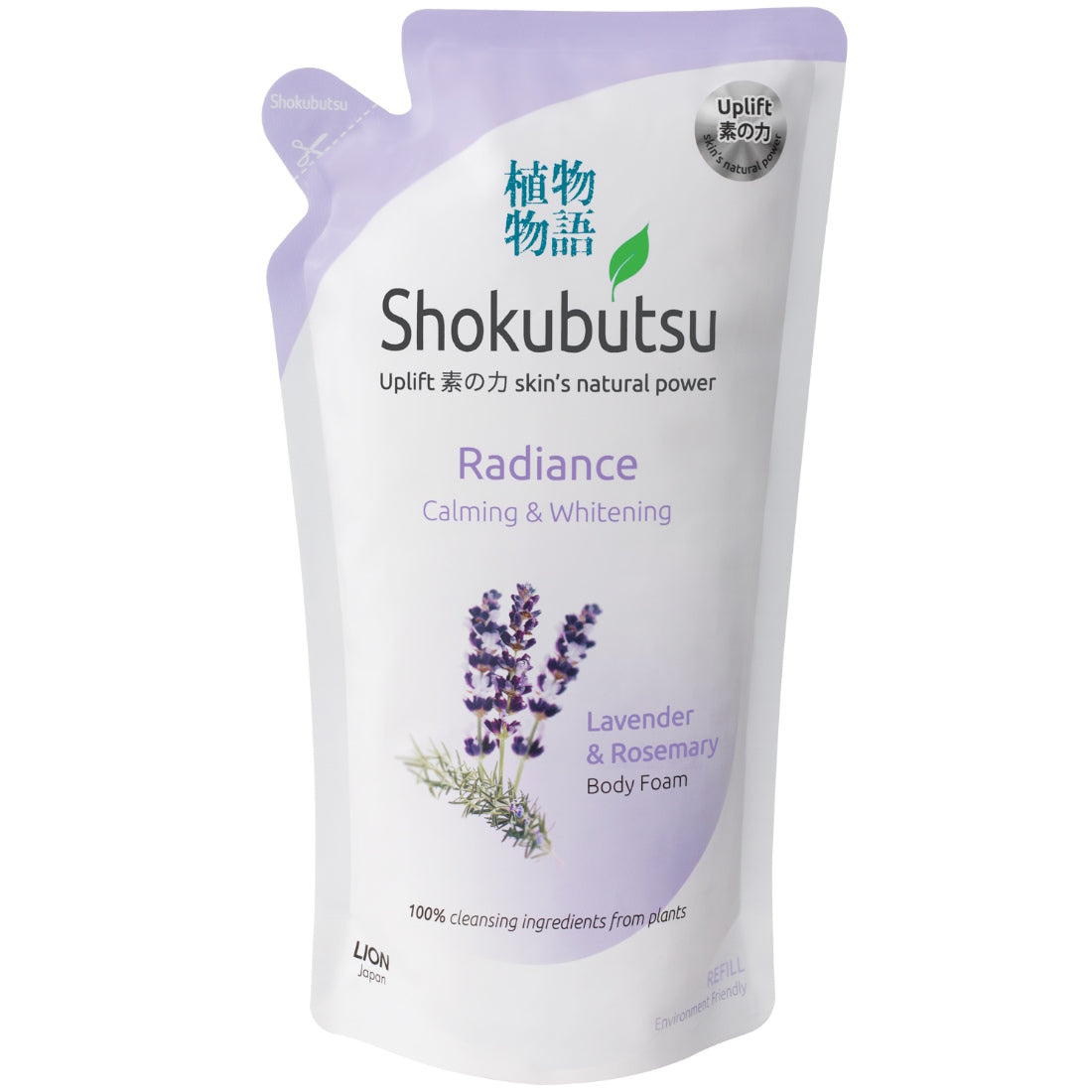SHOKUBUTSU RADIANCE BODY FOAM REFILL 600ML CALMING & WHITENING