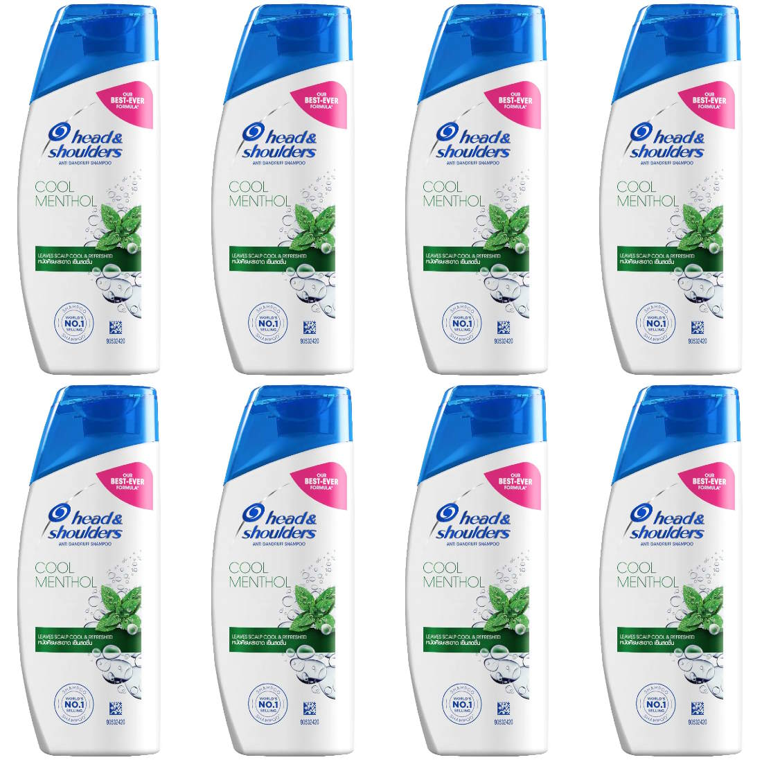 (BUNDLE OF 8) HEAD & SHOULDERS ANTI DANDRUFF SHAMPOO COOL MENTHOL 70ML