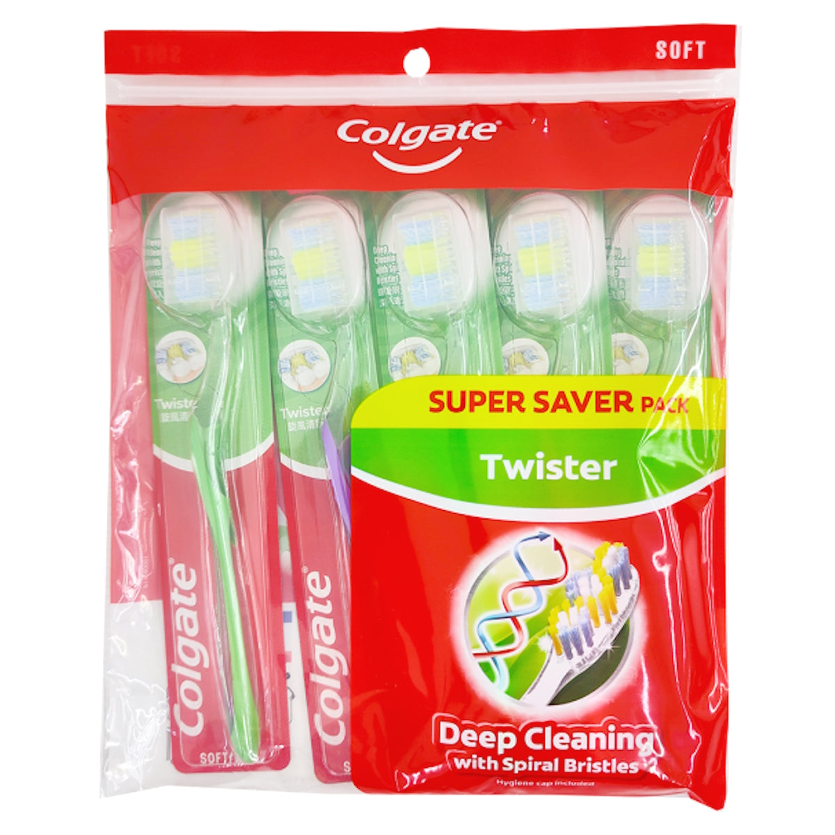 COLGATE TOOTHBRUSH TWISTER 5'S (SOFT)