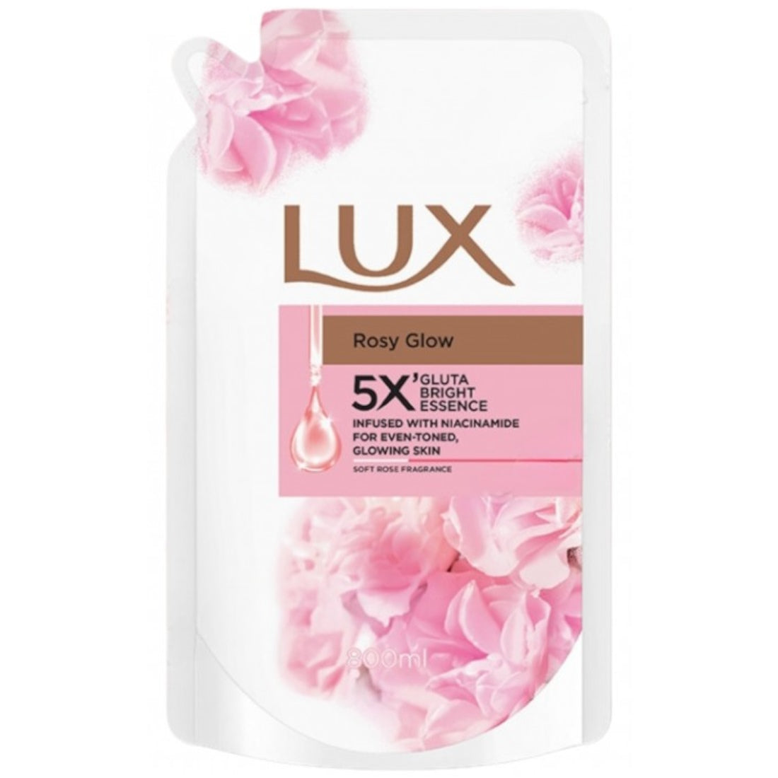 LUX ROSY GLOW BODY WASH REFILL 800ML