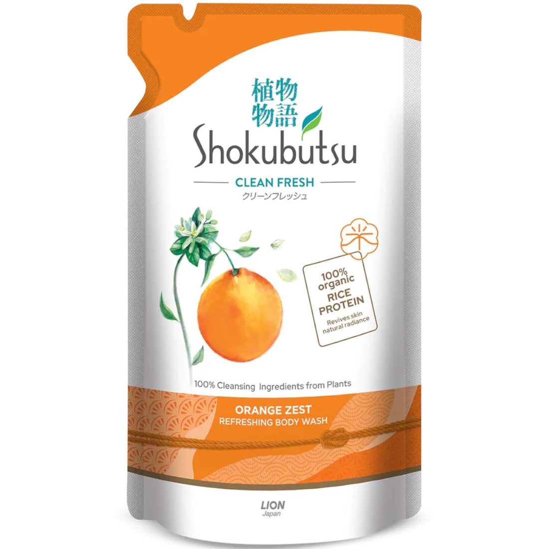 SHOKUBUTSU ORANGE ZEST REFRESHING BODY WASH REFILL 500G