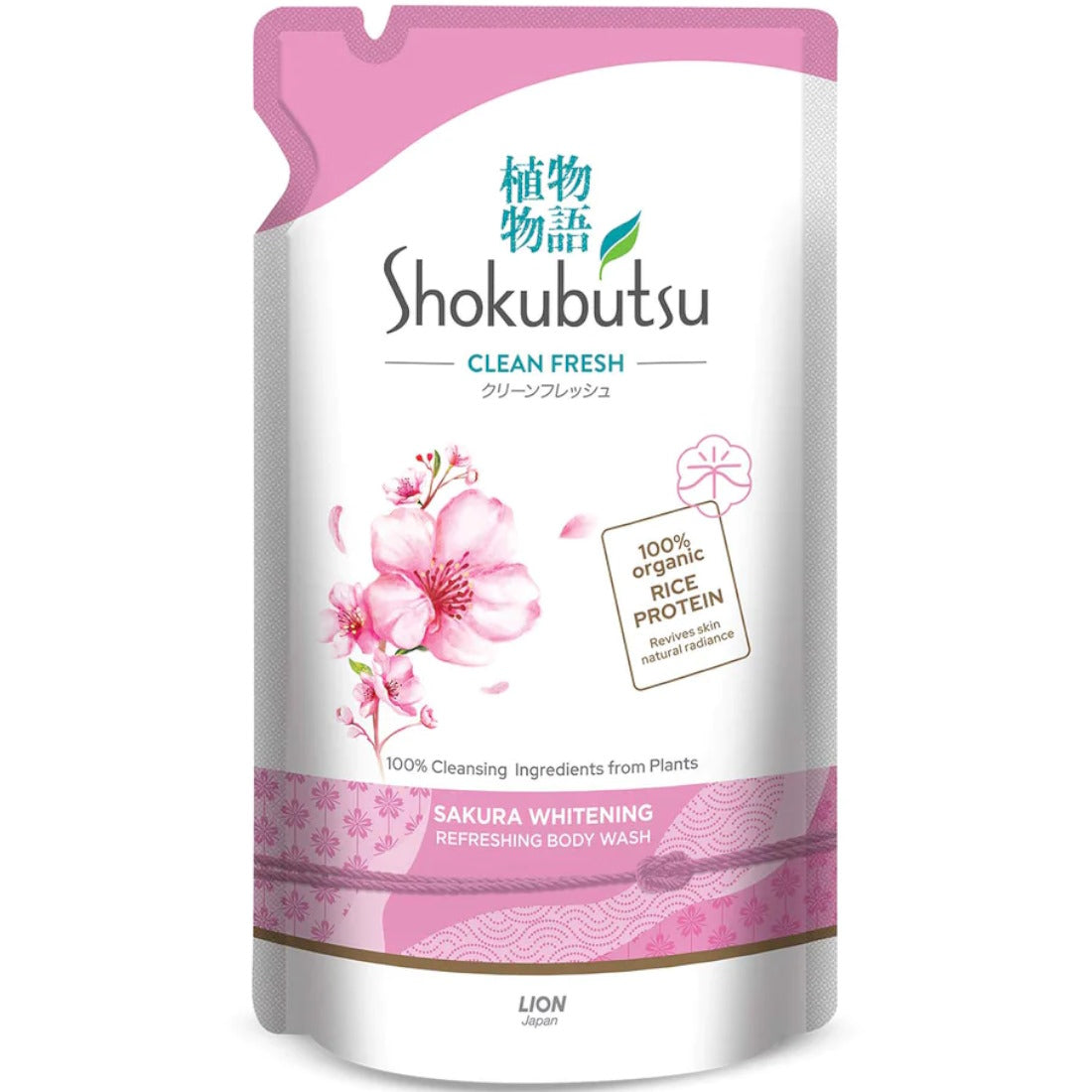 SHOKUBUTSU SAKURA WHITENING REFRESHING BODY WASH REFILL 500G