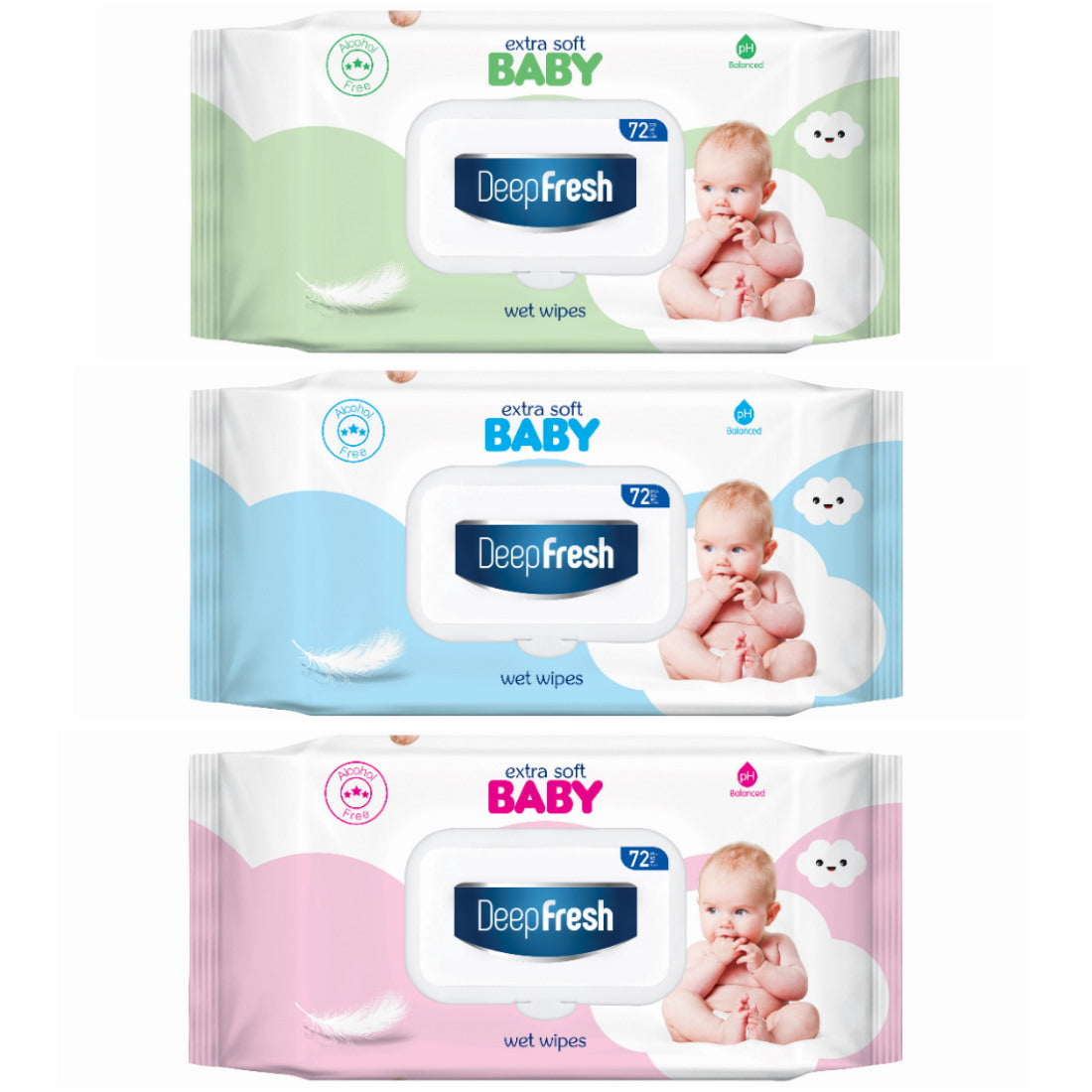 DEEP FRESH EXTRA SOFT BABY WET WIPES 72PCS