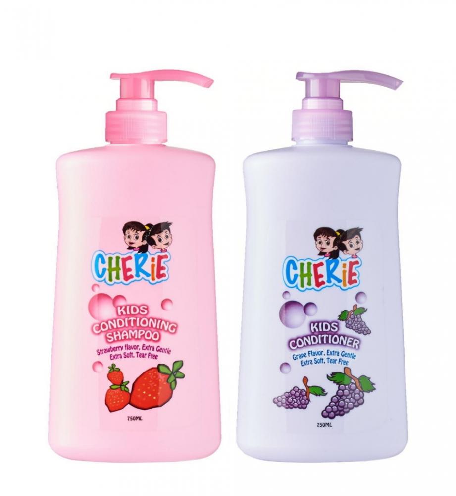 (BUNDLE OF 2) CHERIE KIDS STRAWBERRY SHAMPOO & GRAPE CONDITIONER 750ML