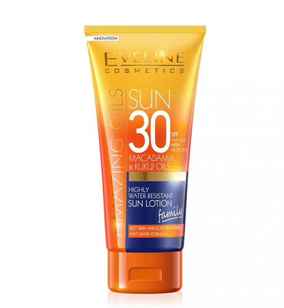 EVELINE AMAZING OILS HIGHLY WATER-RESIST SUN LOTION SPF30 200ML