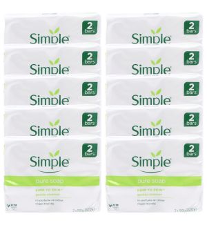 (BUNDLE OF 10) SIMPLE PURE SOAP FOR SENSITIVE SKIN 2X100G 