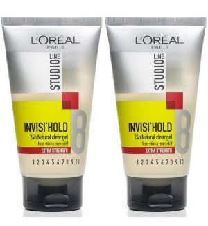 (BUNDLE OF 2) L'OREAL STUDIO LINE INVISI'HOLD CLEAR GEL (EXTRA STRENGTH) 150ML