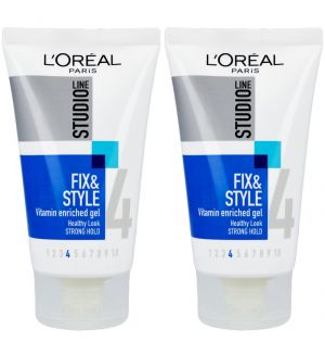 (BUNDLE OF 2) L'OREAL STUDIO FIX & STYLE VITAMIN ENRICHED GEL STRONG HOLD 150ML