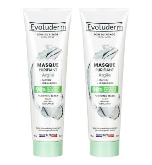 (BUNDLE OF 2) EVOLUDERM PURIFYING CLAY FACE MASK 150G