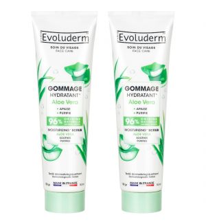 (BUNDLE OF 2) EVOLUDERM MOISTURIZING ALOE VERA FACIAL SCRUB 150G