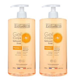 (BUNDLE OF 2) EVOLUDERM VITAMIN C CLEANSING BODY GEL 1L