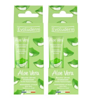 (BUNDLE OF 2) EVOLUDERM MOISTURIZING LIP BALM ALOE VERA 15ML