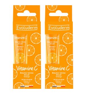 (BUNDLE OF 2) EVOLUDERM GLOW LIP BALM ORANGE 15ML