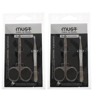 (BUNDLE OF 2) MUST 6421 SCISSORS WITH TWEEZERS SET