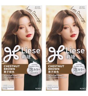 (BUNDLE OF 2) LIESE NATURAL SERIES CREAMY BUBBLE HAIR COLOR CHESTNUT BROWN