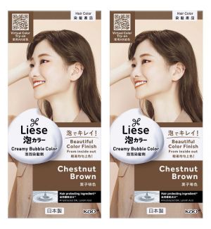 (BUNDLE OF 2) LIESE NATURAL SERIES CREAMY BUBBLE HAIR COLOR CHESTNUT BROWN