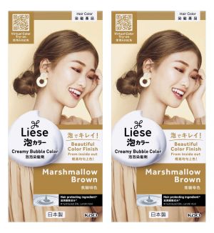 (BUNDLE OF 2) LIESE NATURAL SERIES CREAMY BUBBLE HAIR COLOR MARSHMALLOW BROWN