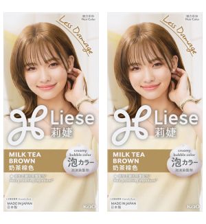 (BUNDLE OF 2) LIESE NATURAL SERIES CREAMY BUBBLE HAIR COLOR MILK TEA BROWN