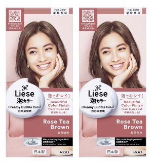 (BUNDLE OF 2) LIESE NATURAL SERIES CREAMY BUBBLE HAIR COLOR ROSE TEA BROWN