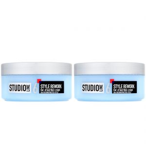 (BUNDLE OF 2) L'OREAL STUDIO LINE STYLE REWORK OUT OF BED FIBRE-CREAM 150ML