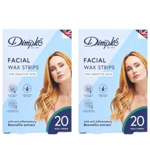(BUNDLE OF 2) DIMPLES FACIAL WAX STRIPS SENSITIVE SKIN 20S