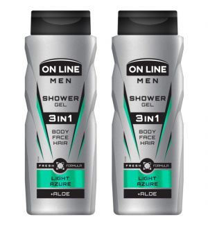 (BUNDLE OF 2) ON LINE MEN SHOWER GEL 3 IN 1 LIGHT AZURE 400ML