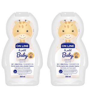 (BUNDLE OF 2) ON LINE KIDS HAIR, BODY & FACE WASH BABY SENSITIVE 350ML