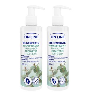 (BUNDLE OF 2) ON LINE REGENERATE EUCALYPTUS FOOT CREAM 190ML