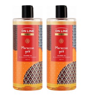(BUNDLE OF 2) ON LINE SENSES SHOWER OIL MOROCCAN GOLD 500ML
