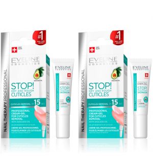 (BUNDLE OF 2) EVELINE NAIL THERAPY PROFESSIONAL CREAM-GEL FOR CUTICLES REMOVAL 12ML