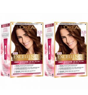 (Bundle of 2) L'Oreal Excellence Creme 4.35 Dark Chocolate Brown
