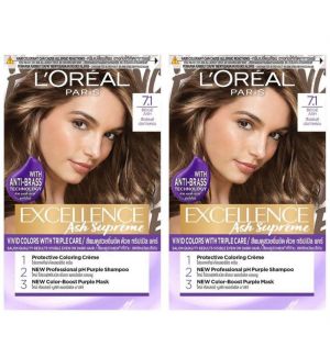 (Bundle of 2) L'Oreal Excellence Ash Supreme 7.1 Beige Ash