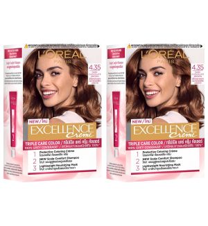 (Bundle of 2) L'Oreal Excellence Creme 4.35 Dark Chocolate Brown