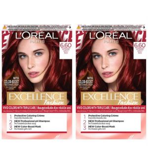 (Bundle of 2) L'Oreal Excellence Fashion 6.60 Intense Spicy Red