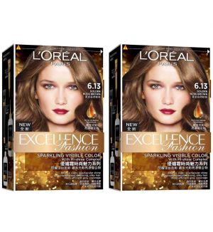 (Bundle of 2) L'Oreal Excellence Fashion 6.13 Golden Nude Brown