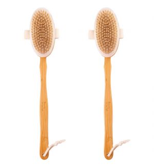 (BUNDLE OF 2) BL BAMBOO BATH BRUSH WITH DETACHABLE HANDLE BL0049