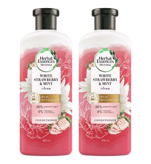 (BUNDLE OF 2) CLAIROL HERBAL ESSENCES WHITE STRAWBERRY & MINT CONDITIONER 400ML