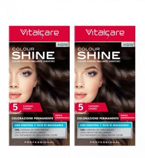 VITALCARE COLOUR SHINE WITH KERATIN #5 (LIGHT BROWN) x 2