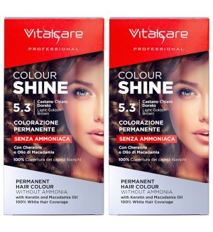 VITALCARE COLOUR SHINE WITH KERATIN #5.3 (LIGHT GOLDEN BROWN) x 2