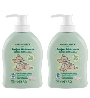 NATURAVERDE ORGANIC DISNEY BABY DELICATE FACE AND BODY WASH BAMBI 200ML X 2