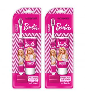 (BUNDLE OF 2) NATURAVERDE BARBIE ORAL CARE SET (TOOTHBRUSH + TOOTHPASTE 25ML) EXP:03/2026