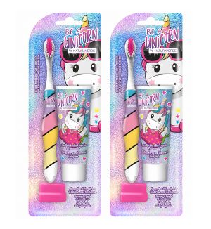 (BUNDLE OF 2) NATURAVERDE BE A UNICORN ORAL CARE KIT TOOTHBRUSH & TOOTHPASTE 25ML