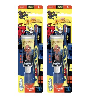 (BUNDLE OF 2) MR WHITE SPIDERMAN TRAVEL KIT TOOTHBRUSH WITH TOOTHPASTE 25ML