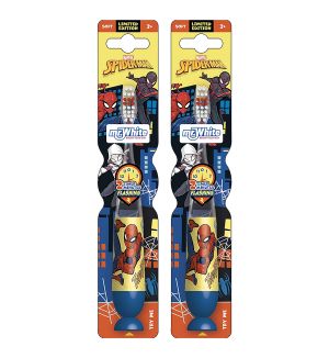 (BUNDLE OF 2) MR WHITE SPIDERMAN FLASHING BRUSH SOFT 3+