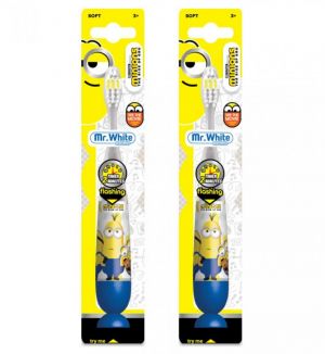 (BUNDLE OF 2) MR WHITE MINIONS FLASHING TOOTHBRUSH SOFT 3+