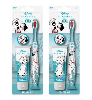 (BUNDLE OF 2) MR WHITE 101 DALMATIANS TRAVEL KIT TOOTHBRUSH WITH TOOTHPASTE 25ML