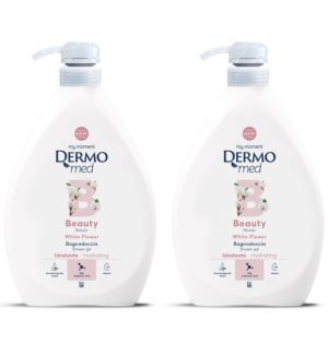 (BUNDLE OF 2) DERMOMED SHOWER GEL WHITE FLOWER 1000ML